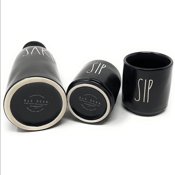 ***Donated***RAE Dunn Sake pitcher set with 2 cups - matte black - Picture 2 of 3
